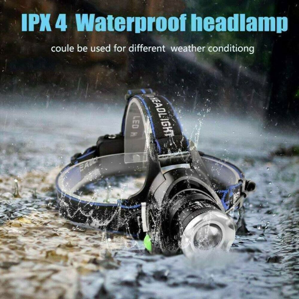 LED Head Torch Headlight Camping Headlamp Rechargeable Waterproof Fishing Light — image 2