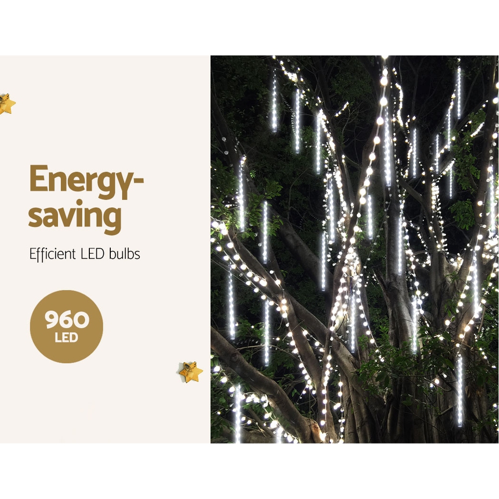 12M Christmas Lights Icicle Light 960 LED Falling Metor Jingle Jollys โ image 4