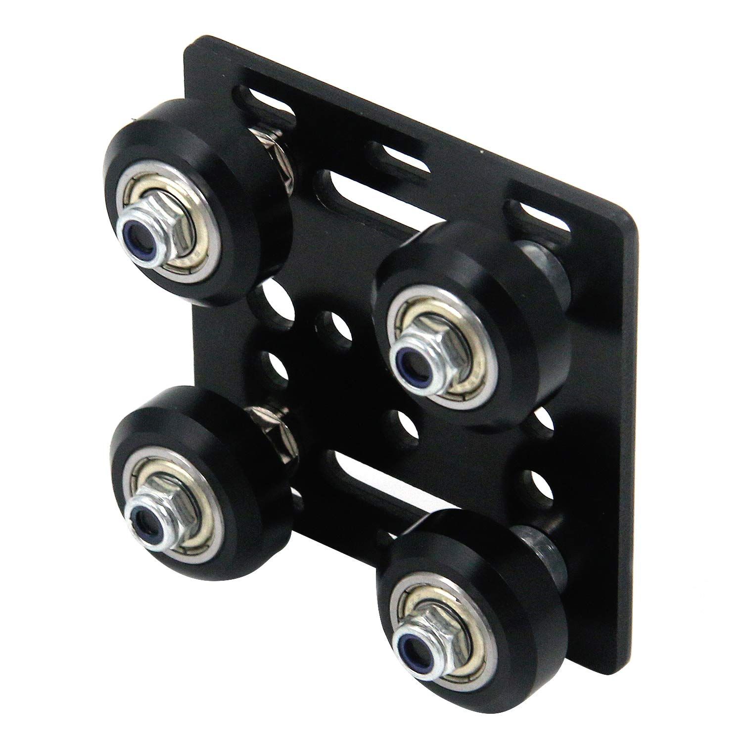Wheel Plate for Aluminum Profile V Style Slot Support Plate for CNC and 3D Printer Parts with Black Wheel 3D Printer Accessories