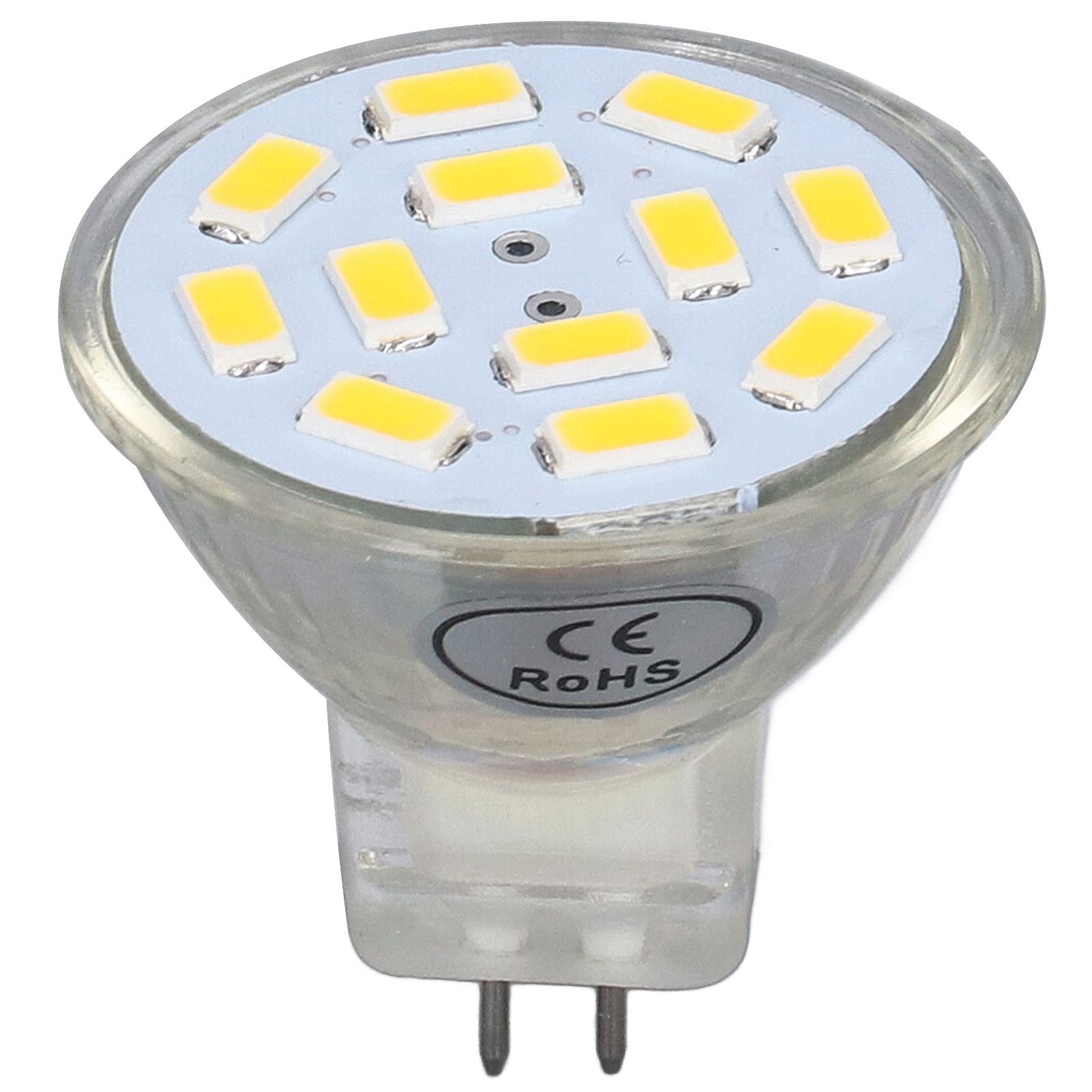 4PCS MR11 12LED Light Bulb 4W 400LM Double Pin Base Landscape Spot Light Bulb for Bedroom DC12VWarm White