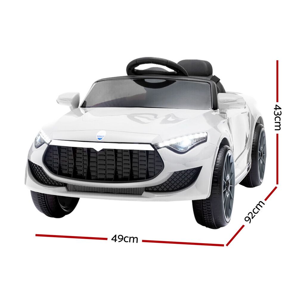 Rigo Kids Electric Ride On Car Cars Music Headlight Remote Control 12V White โ image 2