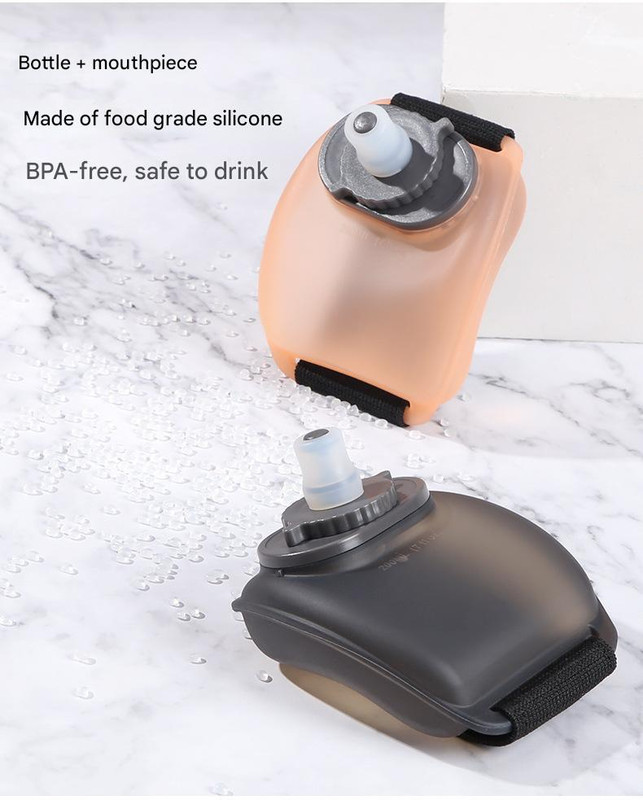 Wearable Sports Wrist Water Bottle - 200ml BPA-Free Silicone Flask with Adjustable Strap & Bite Valve(Transparent) โ image 5