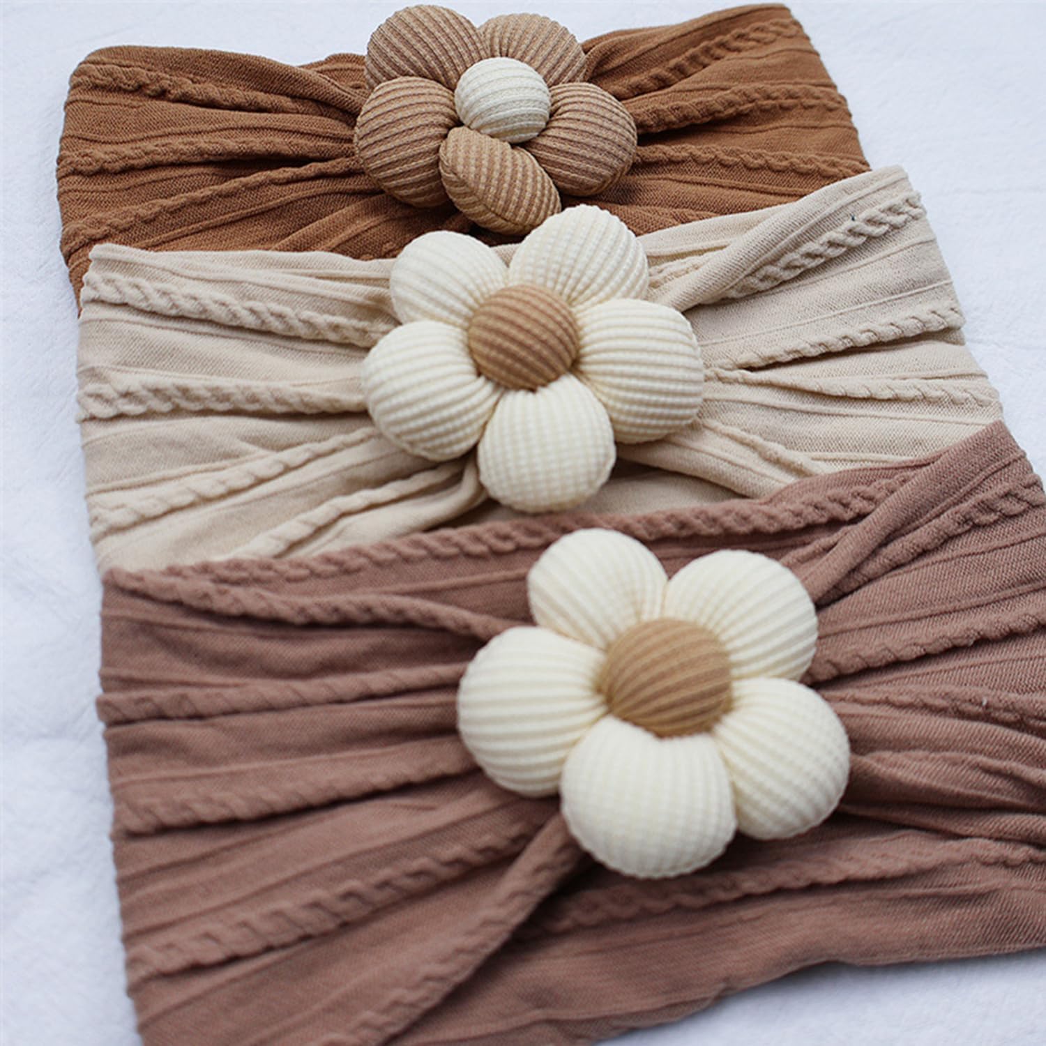 4 Pcs Baby Girls Nylon Headbands Baby Flower Headbands Soft Hairbands Hair Accessories for Newborn Infant Toddler Kids — image 5