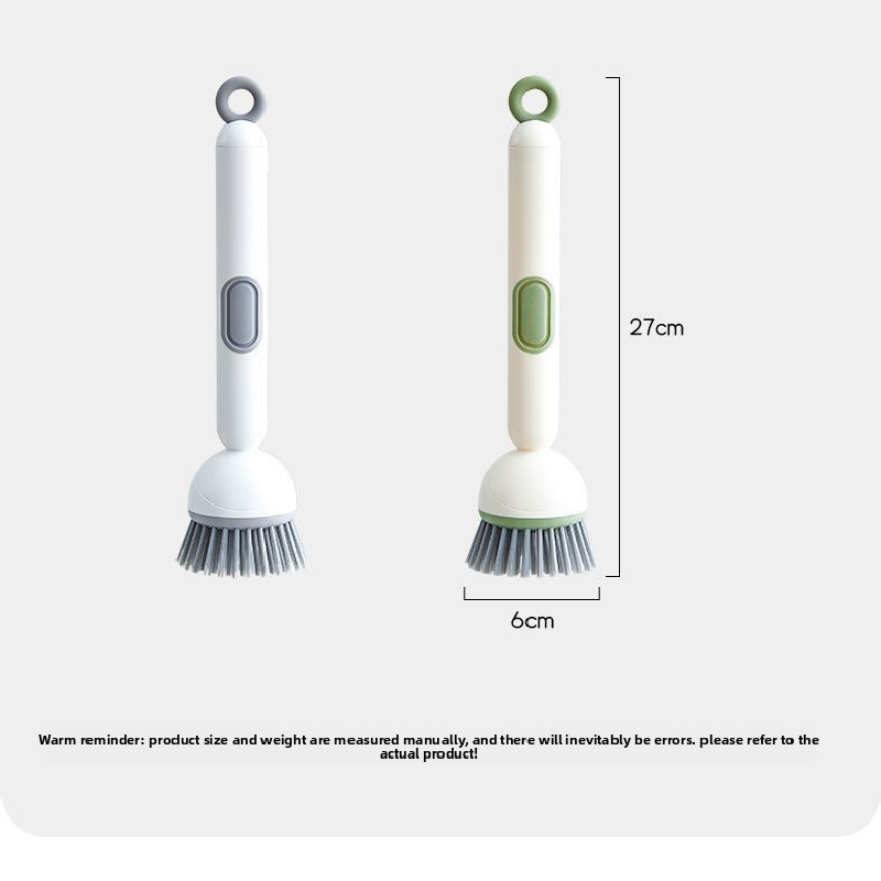 2 Pack White Kitchen Dish Brush with Soap Dispenser Adjustable Handle 360 Degree Cleaning Scrubber Non-Scratch Bristles for Pans Pots and Sink — image 6