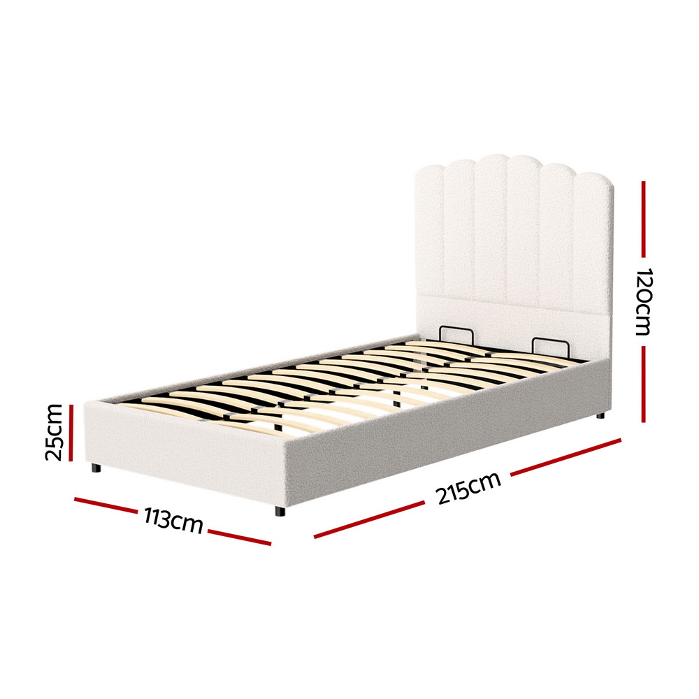 Artiss Bed Frame King Single Size Boucle FION โ image 2