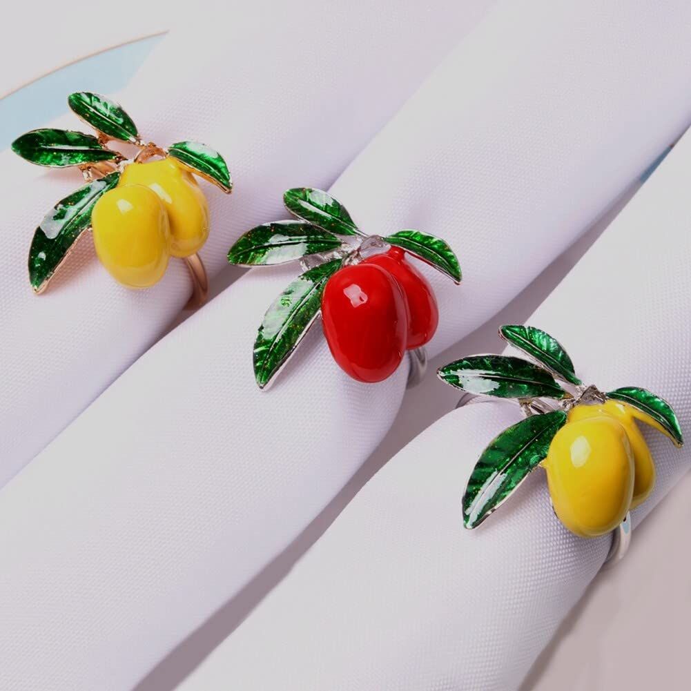 6pc Lemon Napkin Rings Napkin Holder Creative Fruits Napkin Rings Buckles Farmhouse Napkin Rings Table Decor — image 4