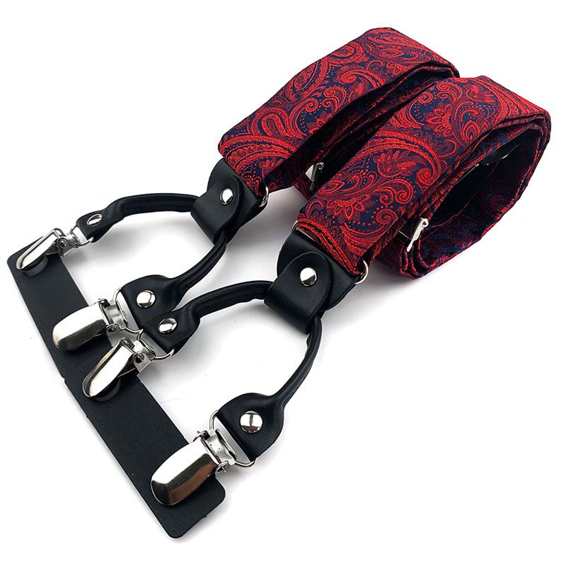 Men Adjustable Elastic Suspenders 6 Clips Polyester... BD-A13 โ image 2