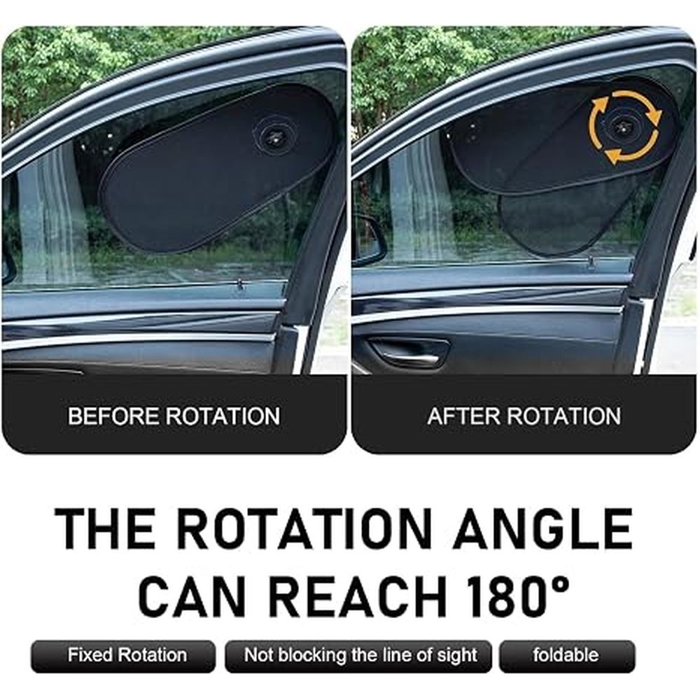 2 PCS Car Shades for Side Windows, Adjustable & Rotatable Side Window Sunshades, Safe Window Car Sun Shades, Sun Blocker, Heat & Glare Protection, Universal — image 4