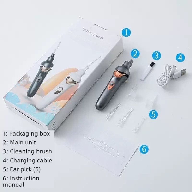Electric Light-Up Earwax Remover, Self-Suction Ear Scoop Kit, Safe Ear Cleaning Tool for Kids & Adults—White — image 6