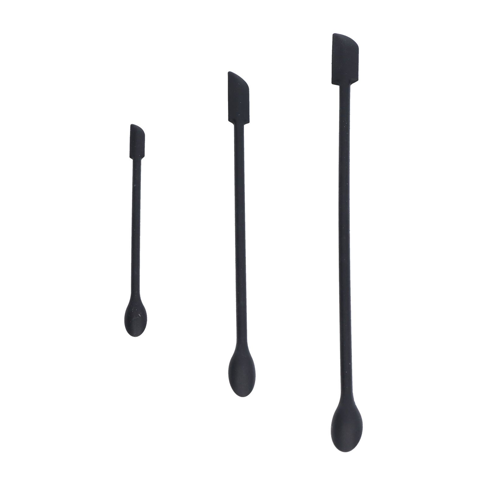 3pcs Spatula Food Grade Silicone Double Head Fruit Jam Cream Makeup Spatula for KitchenBlack — image 5