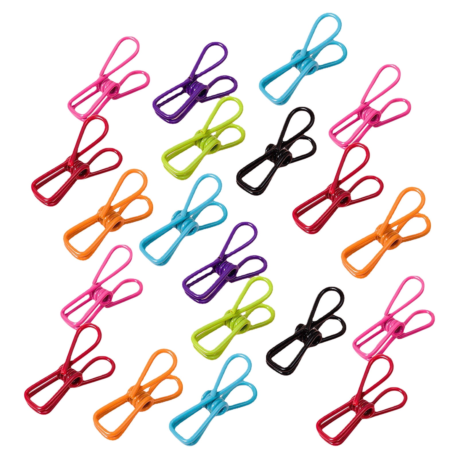 Colored Clips ! 20 Colorful Storage Hook Clips, 20 Pack Assorted Chip Bag Clips Utility Pvc 2 Inch Coated Colorful Sealer for Sealing Food Paper Holder Clip