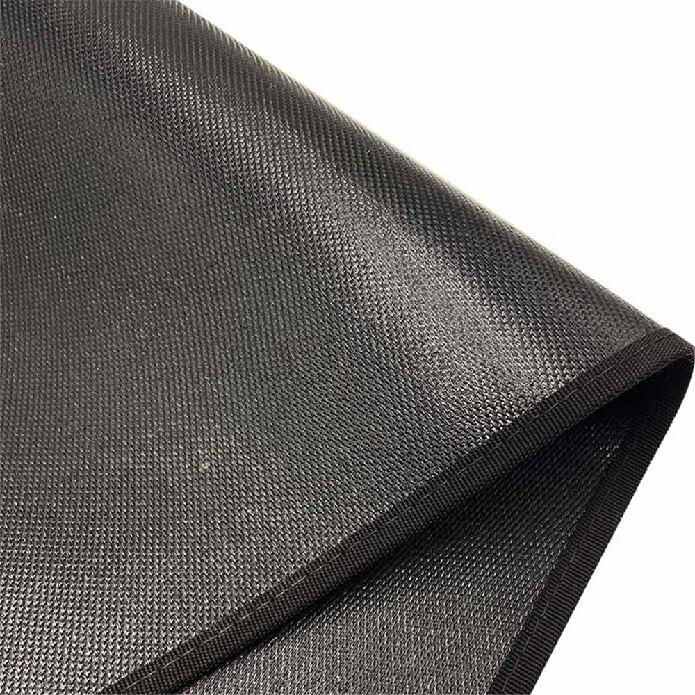 Fireproof Fireplace Mat & Hearth Rug 19.7*39.4Inch Half Round Hearth Stove Rug Protects Floors, Decks and Patios from Sparks Embers, Black — image 2