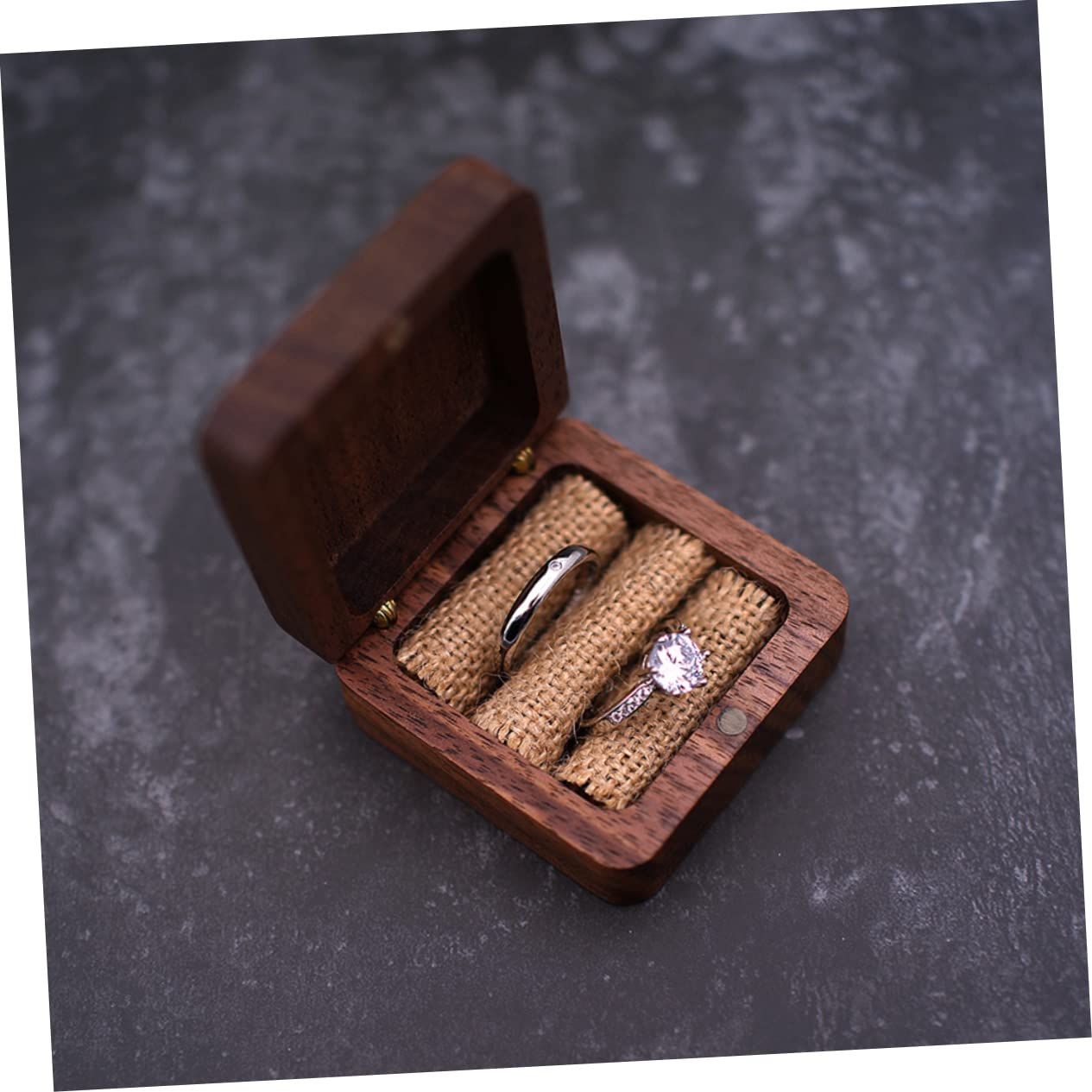 Black Walnut Ring Box Bulk Jewelry Wedding Jewelry Storage Container Jewelry Retail Box Jewelry Manager Jewelry Storage Manager — image 3
