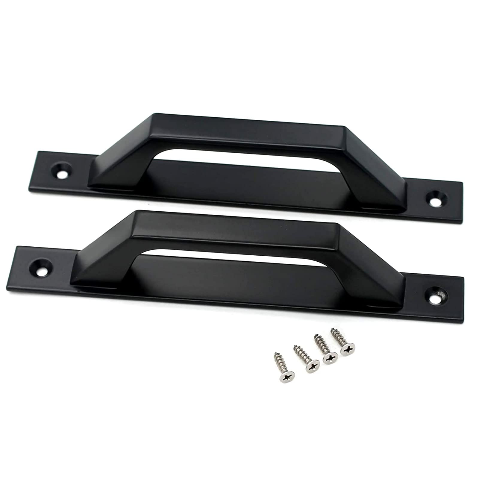 4 pcs Carbon Steel Sliding Barn Door Handle Wood Gate Door Pull Handle 19.6cm Perfect for sliding wood doors, closet, cabinets — image 4