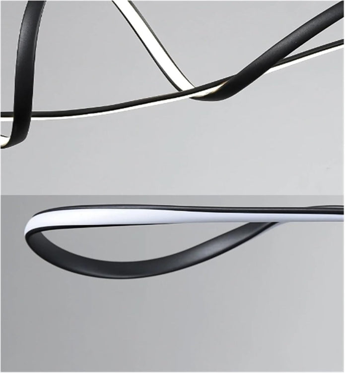 BAMDECOR A210 Modern LED Linear Pendant Lights with Dimmable LED and Adjustable Hanging Length 120cm -Black โ image 4