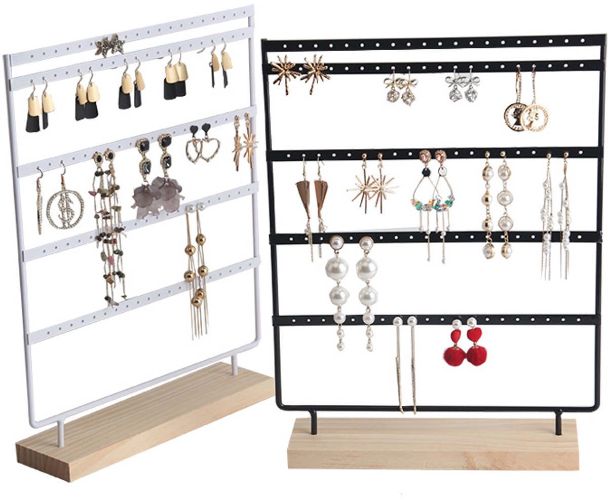 Jewelry Stand - White Jewelry Stand - with 110 Holes - Jewelry Stand - Jewelry Organizer - Holder for Watches/Bracelets/Necklaces - Jewelry Rack - Stair — image 2