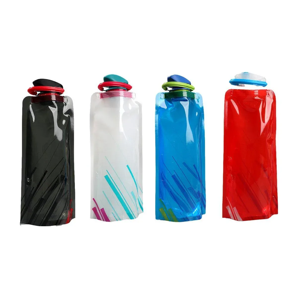 4PCS Portable 700ML Folding Water Storage Bag PE for Riding Sports Hiking Kettle — image 2