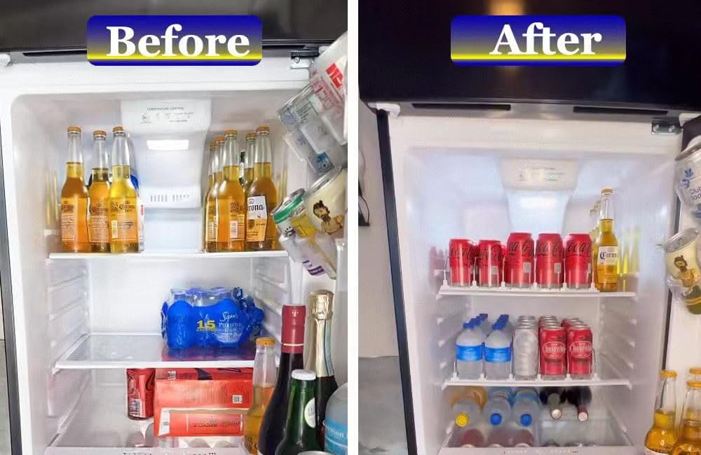 Drink Dispenser for Fridge,Automatic Pusher Glide Soda Can Dispenser for Refrigerator and Adjustable Width - Storage 25 Cans โ image 4