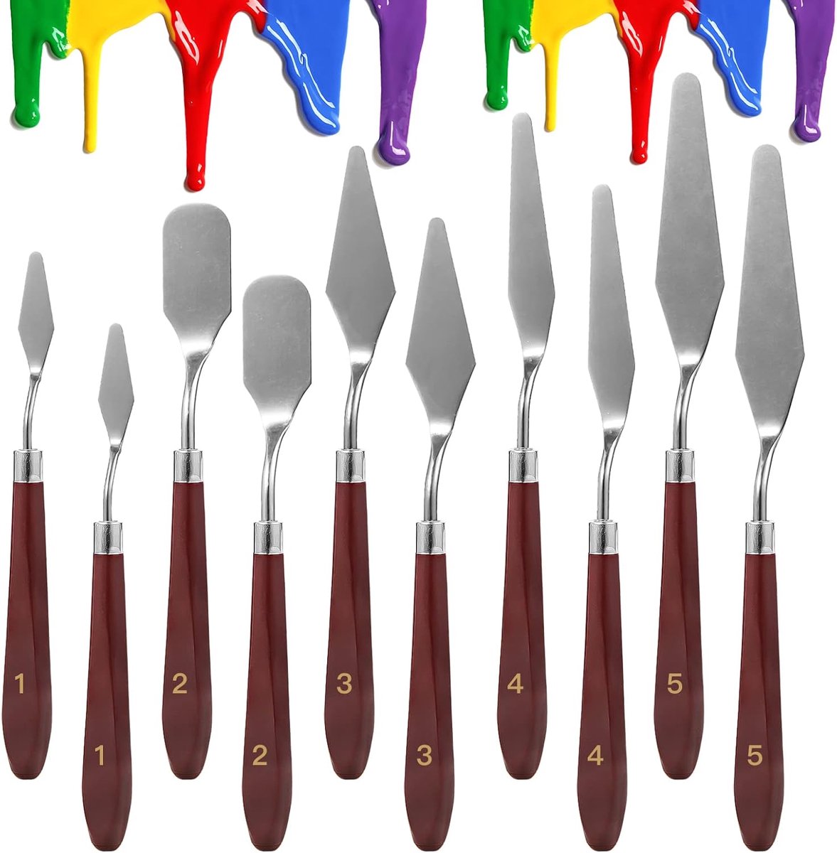 10PCS Palette Knives - Painting Palette Knives - Painter's Knives - Scraper Set - Palette Knife Set - Stainless Steel Painter's Knife Set - Painter's Knife