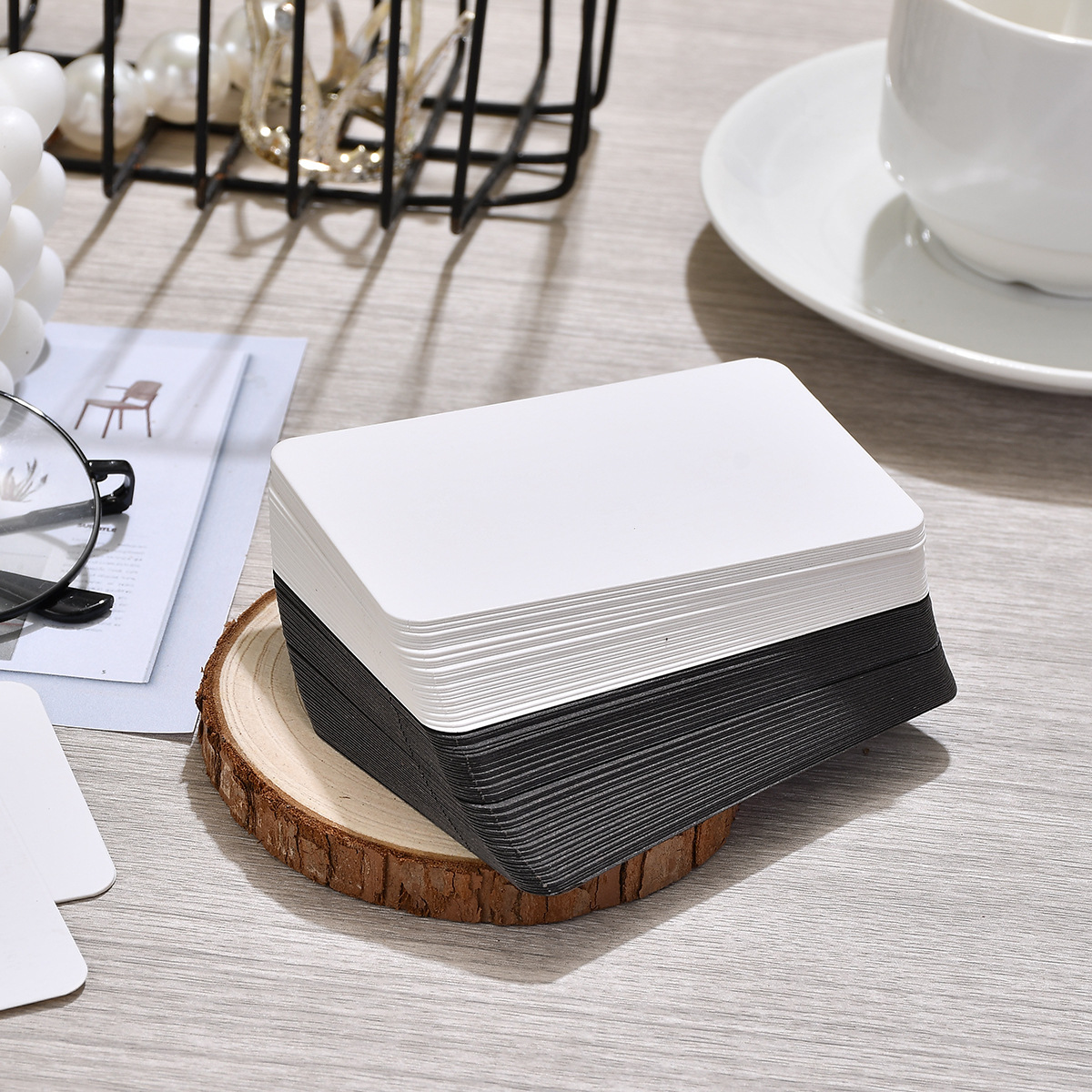 White 4 Pack Blank Cardstock DIY Flashcards Message Notes 90mm x 55mm Business Card Size for Study and Crafts 200 Pieces — image 2