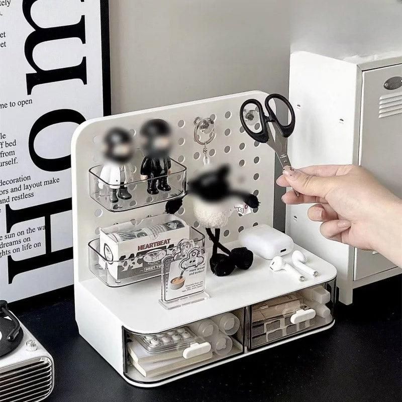 Desktop Storage Box Drawer Organizer Hole Plate Shelf Sub Storage Solution โ image 5