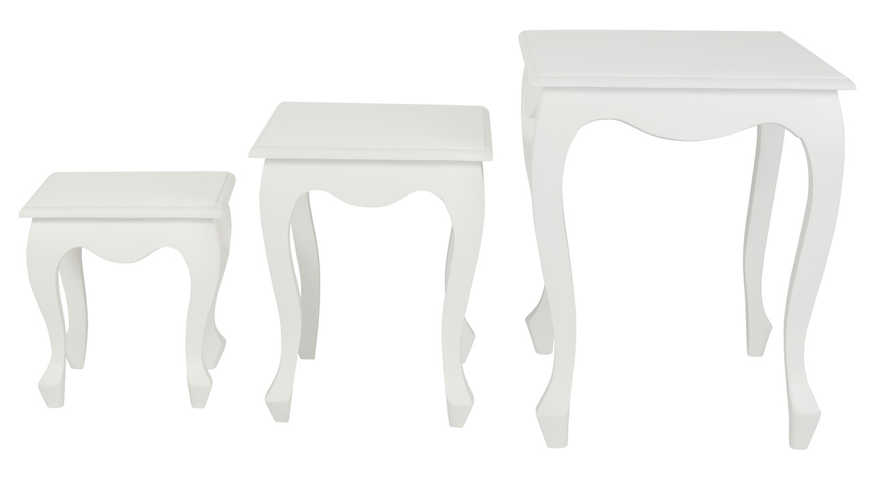 Queen Ann Nest of Table Set of 3 (White) โ image 3
