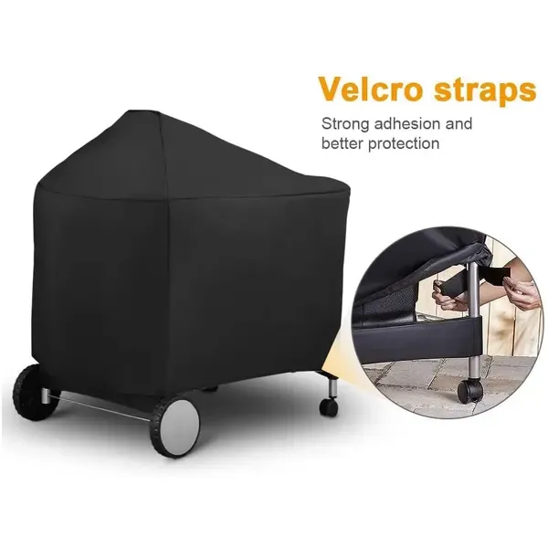 Waterproof Grill Cover with Velcro Straps Compatible with Weber Performer Premium and Deluxe 22 Inch Charcoal Grills, 124 × 65 × 101 cm — image 4