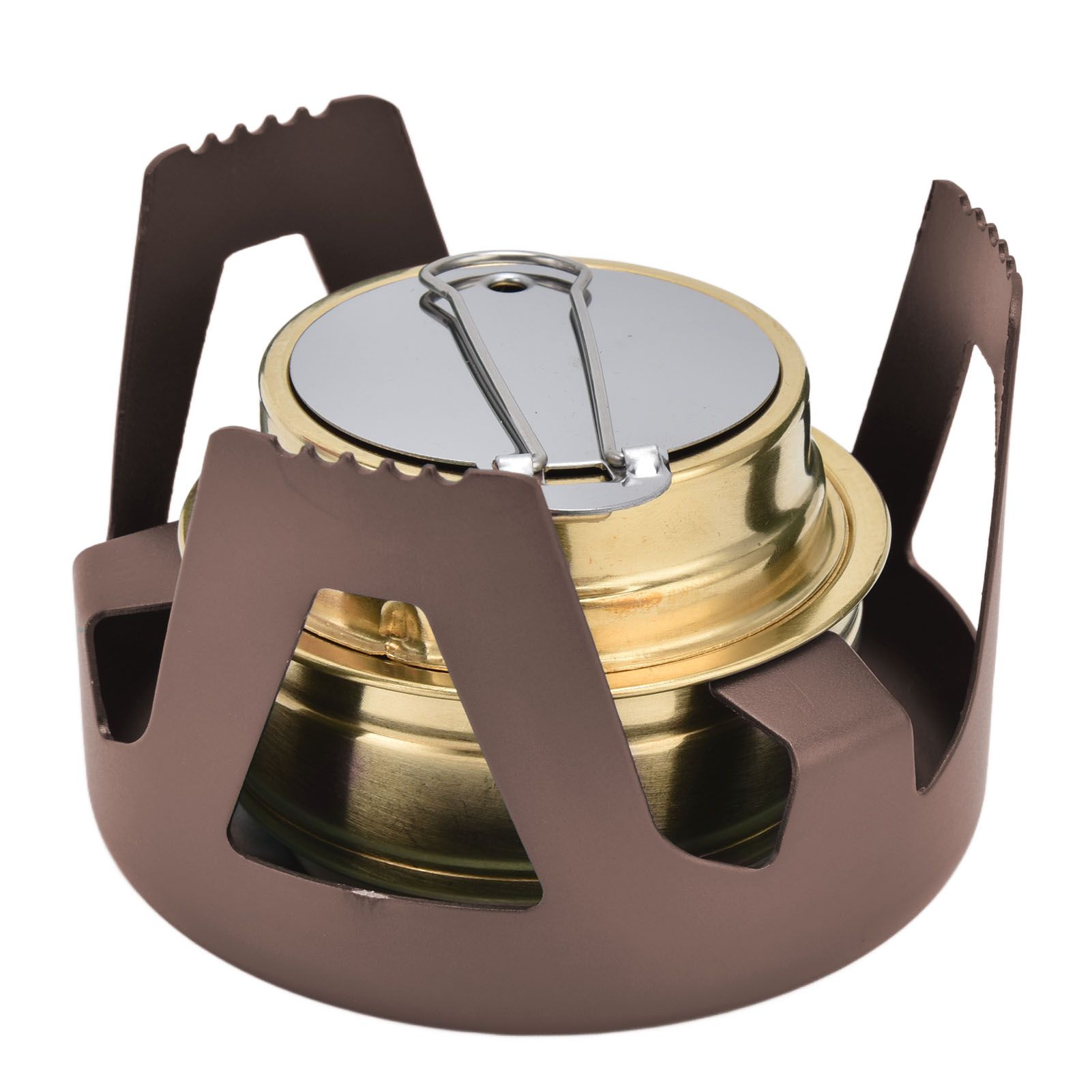Camping Stove Windproof Vaporizable Portable Liquid Spirit Stove with Stand for Outdoor CampingBrown — image 2