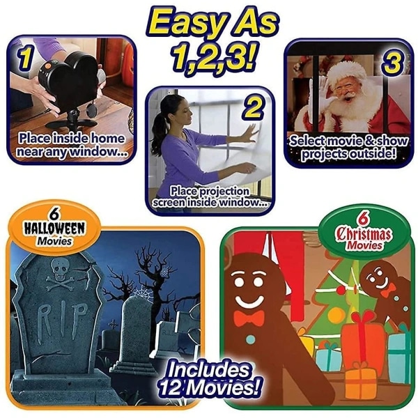 Christmas and Halloween Hologram Projector Window Projector LED โ image 4
