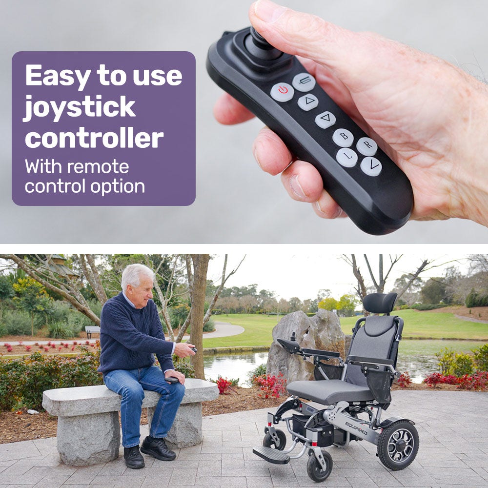 EQUIPMED Electric Wheelchair, 15km Range, Airline Approved — image 3