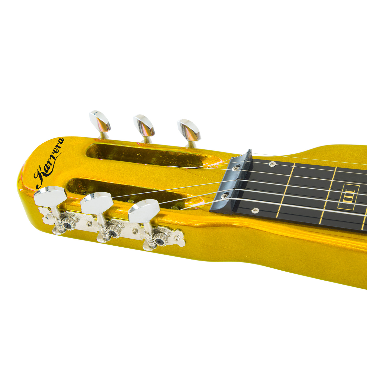 Karrera 29in 6-String Lap Steel Hawaiian Guitar - Metallic Gold — image 4
