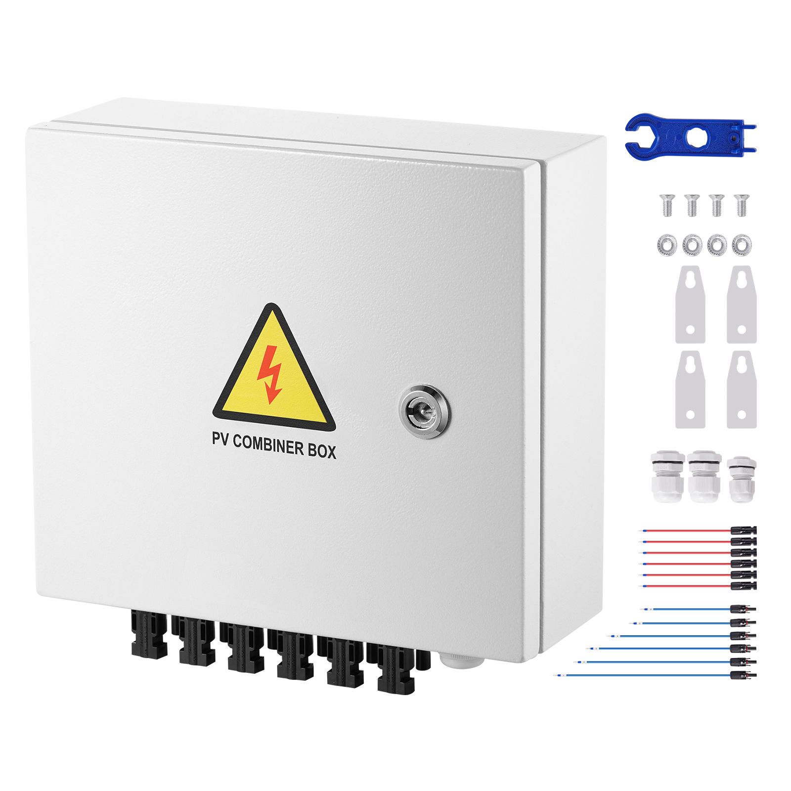 Solar PV Combiner Box 6 String 10A for Solar Panel System Steel Case IP65