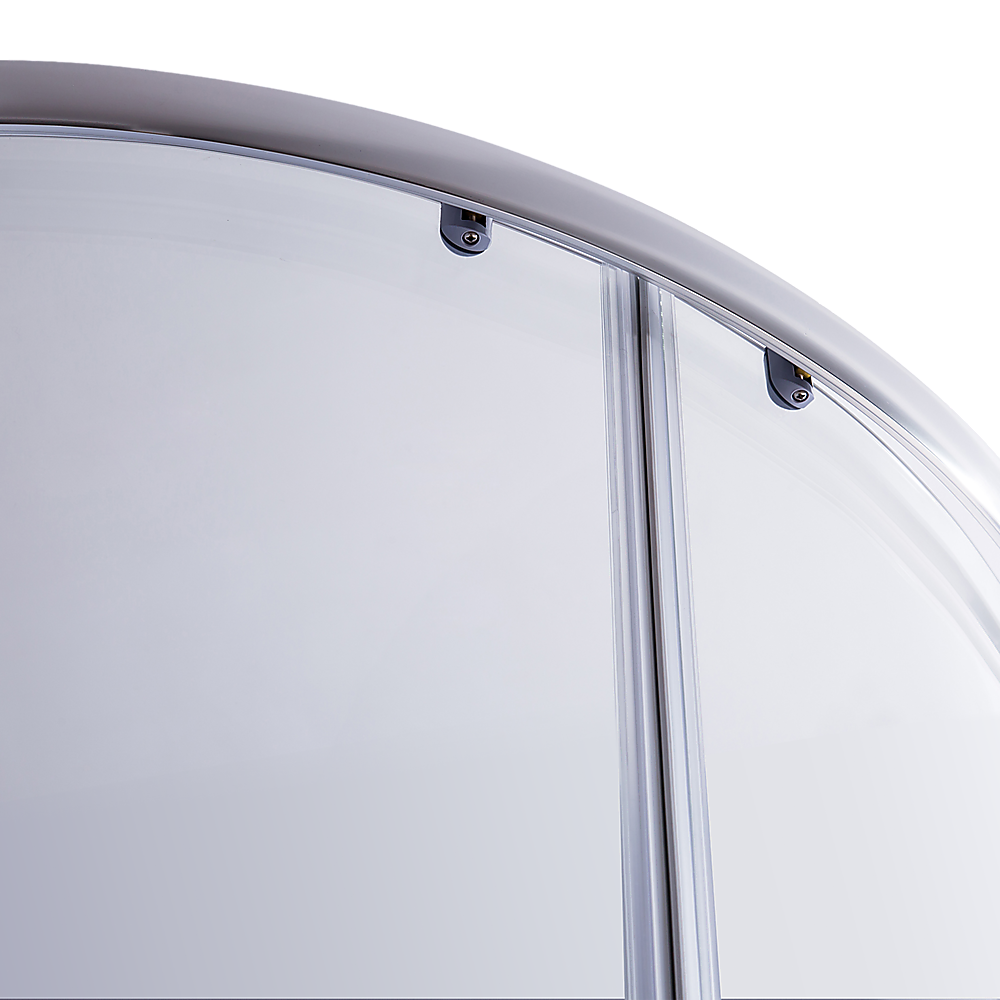 90 x 90cm Rounded Sliding 6mm Curved Shower Screen with Base in Chrome โ image 4
