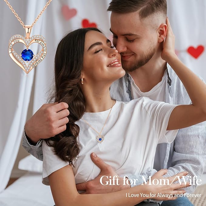 18K Rose Gold Necklaces for Women, 927 Sterling Silver Gifts for Mothers Day, Jewelry for Wife Mom Her Girlfriend, Birthstone Diamond Necklace for Birthday โ image 2