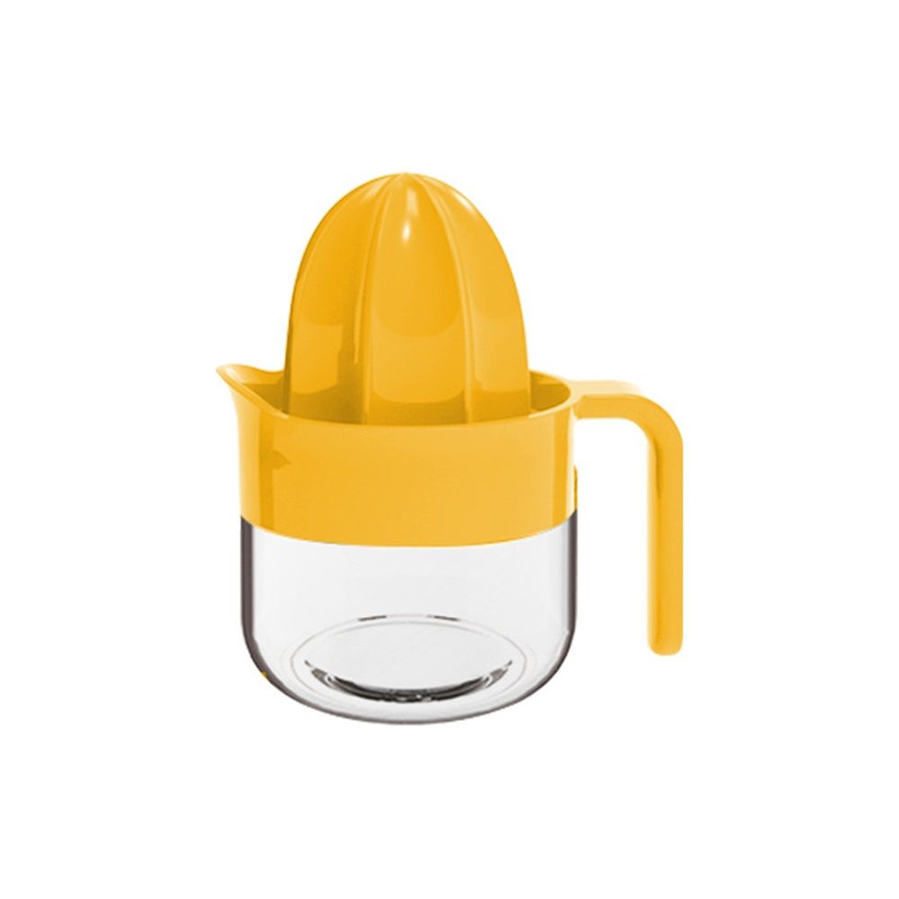 Citrus Juicer, Yellow – Manual Juicer with Measuring Cup, Dual Reamers, Dishwasher Safe, Compact Storage (Yellow 250ml-)
