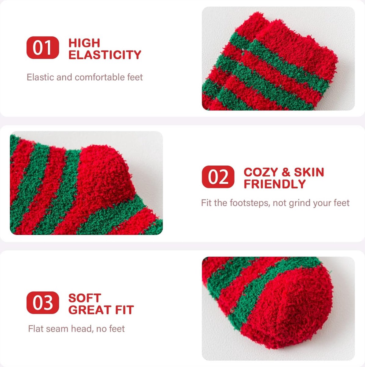 Christmas Socks - 5 Pairs - Ladies' House Socks - Christmas Socks - Heated Socks - Anti-Slip Socks - Bed Socks - Warm Socks - Christmas Gift for — image 5