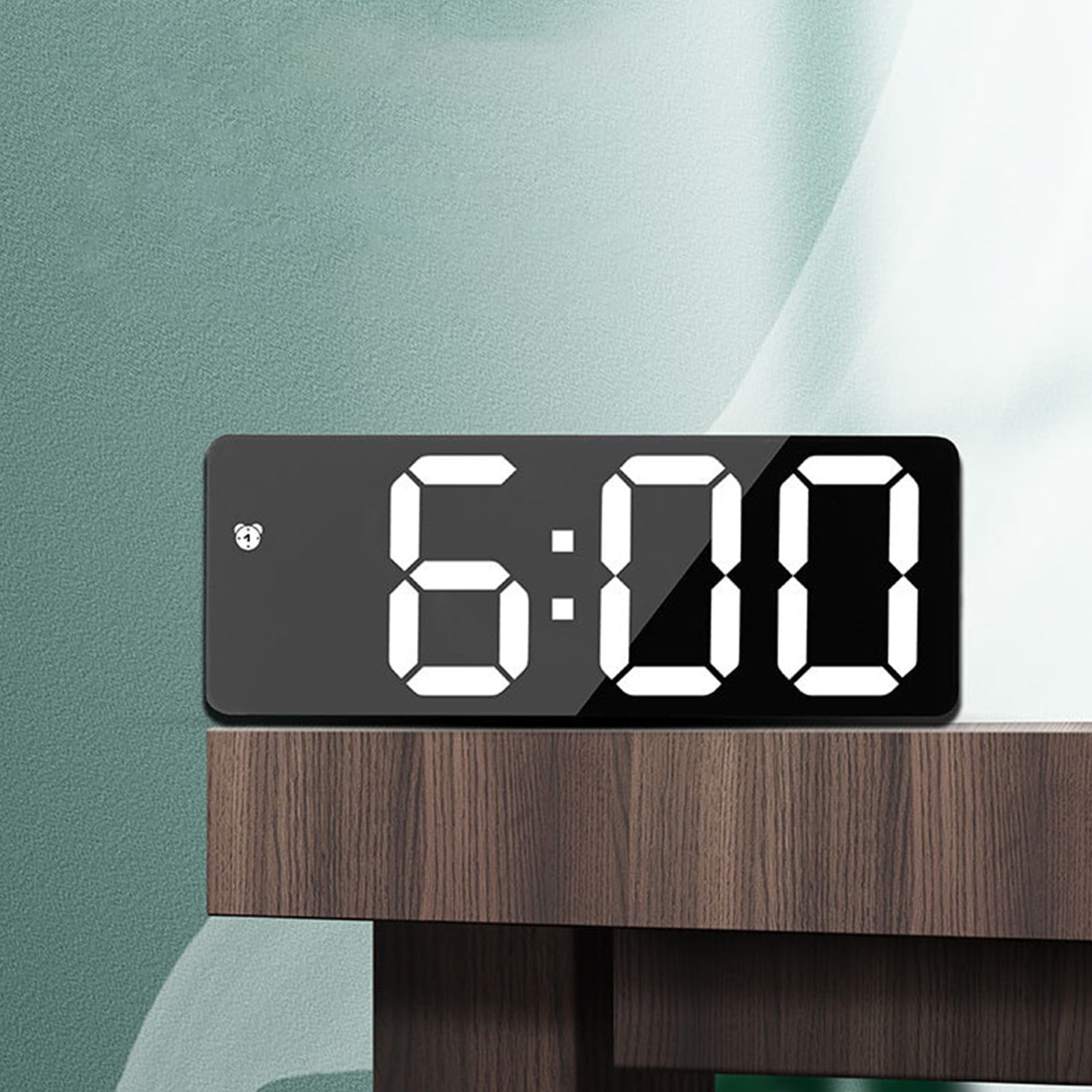LED Digital Alarm Clock,12, 24H Desk Alarm for Bedrooms, Table Clock Display with White Digits, Adjustable Levels Brightness,Temperature, Corded — image 2