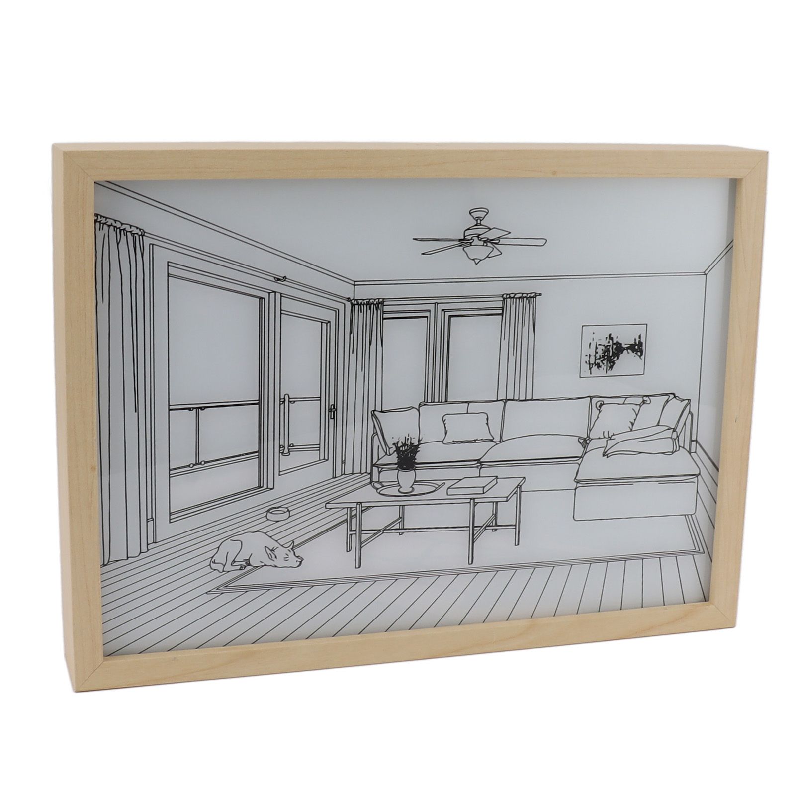 LED Illuminated Wall Art Lighted Decor Light Shadow Photo Frame Painting 3 Colours Dimmable for Bedroom Living Room L Model 1 โ image 3