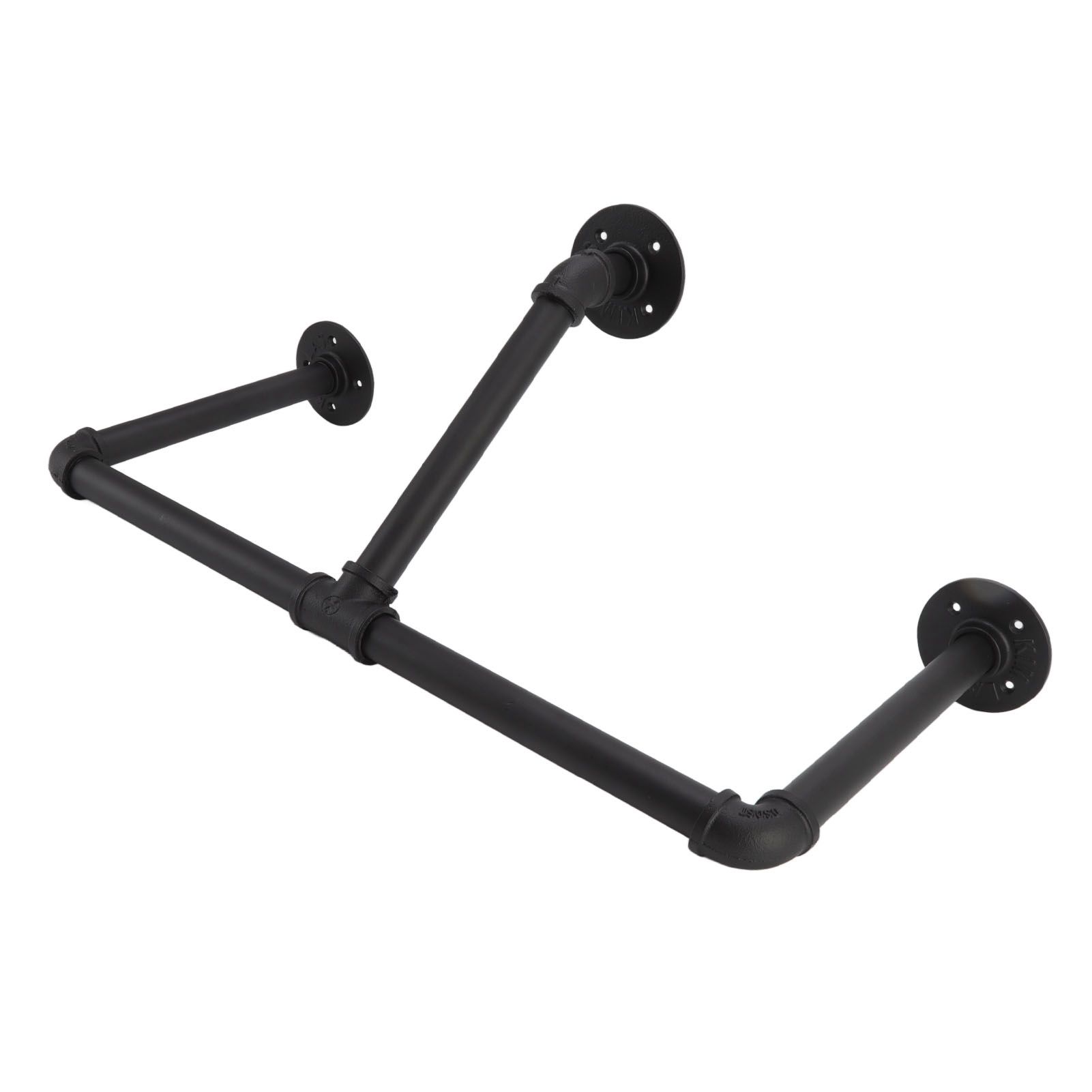 22in Industrial Pipe Clothing Display Rack Wall Mounted Clothes Rack Hanger Iron Clothes Hanging Rod Bar for Home Hotel — image 6