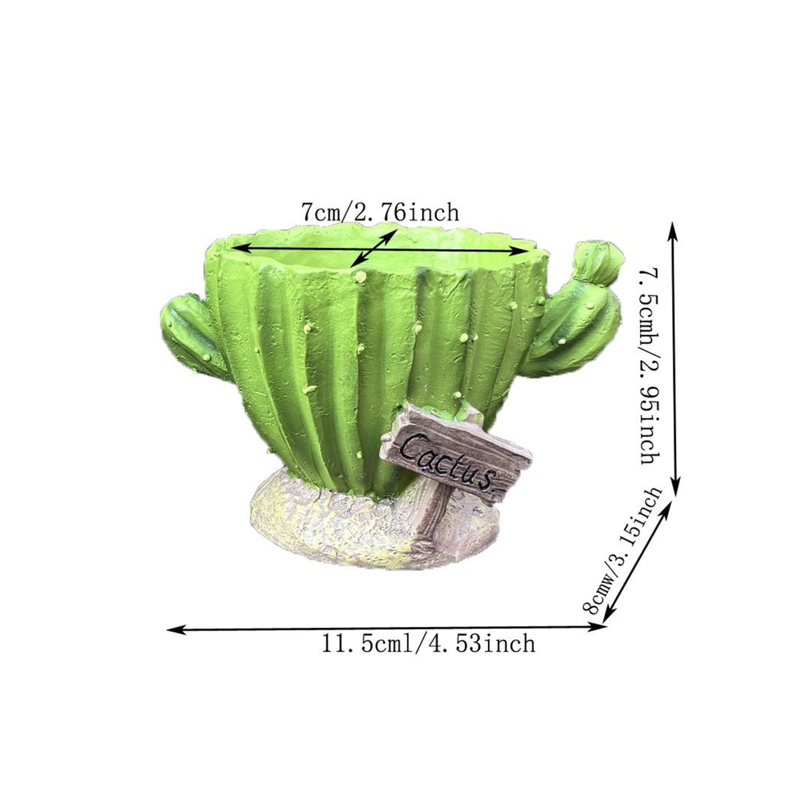 Cactu-Shaped Resin Planter - Mini Multi-Opening Flower Pot for Desktop, Garden, Office Decor, Unique Gift for Plant Lovers (Cactu) — image 6