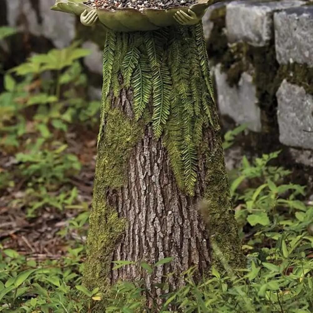 Fairy Garden Statue with Bird Feeder Lawn Resin Ornaments Garden Art Sculptures for Outdoor Decorations — image 6