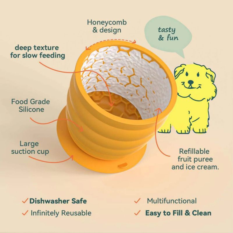 Silicone Slow Feeder Dog Bowl - Small Green 9.4 x 8.2 cm, Suction Base, Anti Gulp Design, Easy Clean Pet Bowl for Dogs and Cats โ image 5