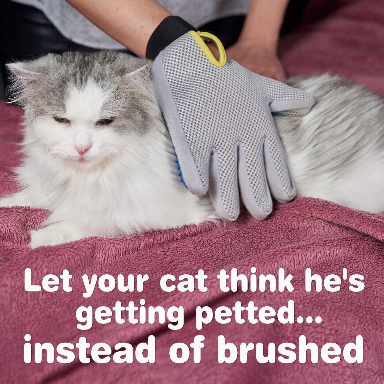 Pet Dog Cat Massage Hair Removal Grooming Comb Touch Cleaning Brush Magic Glove - Pink Right Hand — image 5