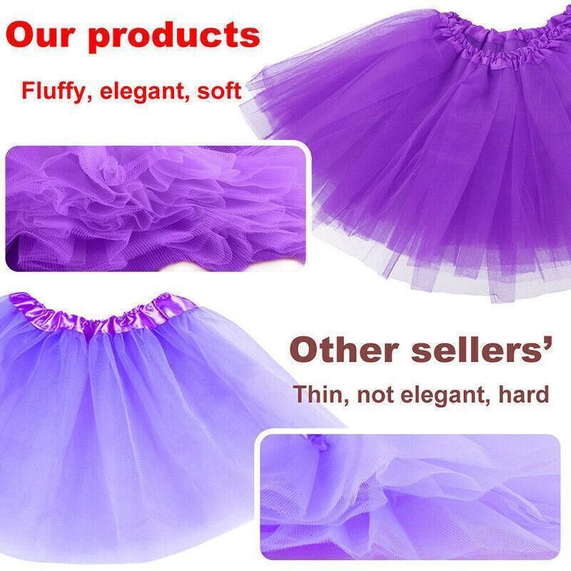 Girls Tutu Skirt Princess Dressup Party Costume Ballet Dancewear - Black — image 5