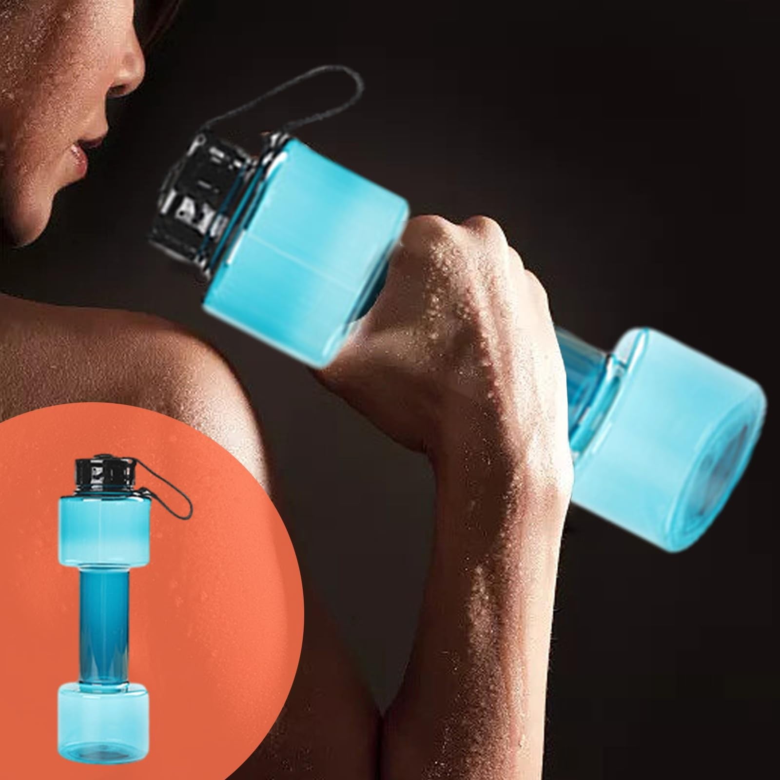 Portable Kettle, Water Bottle Multifunctional Water Bottle Dumbbell Shaped Drinking Bottles Leakproof Bottle Drinking Bottle for Gym School Cycling Outdoor — image 2