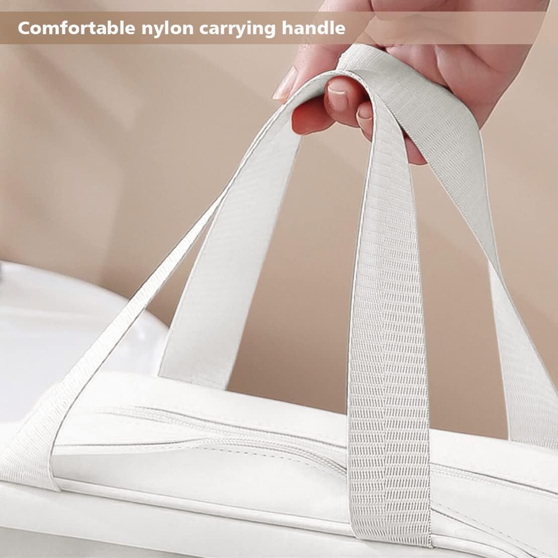 Large Capacity Travel Toiletry Bag with Dual Compartments, Waterproof PVC Cosmetic Organizer for Gym & Business Trips (White) — image 6
