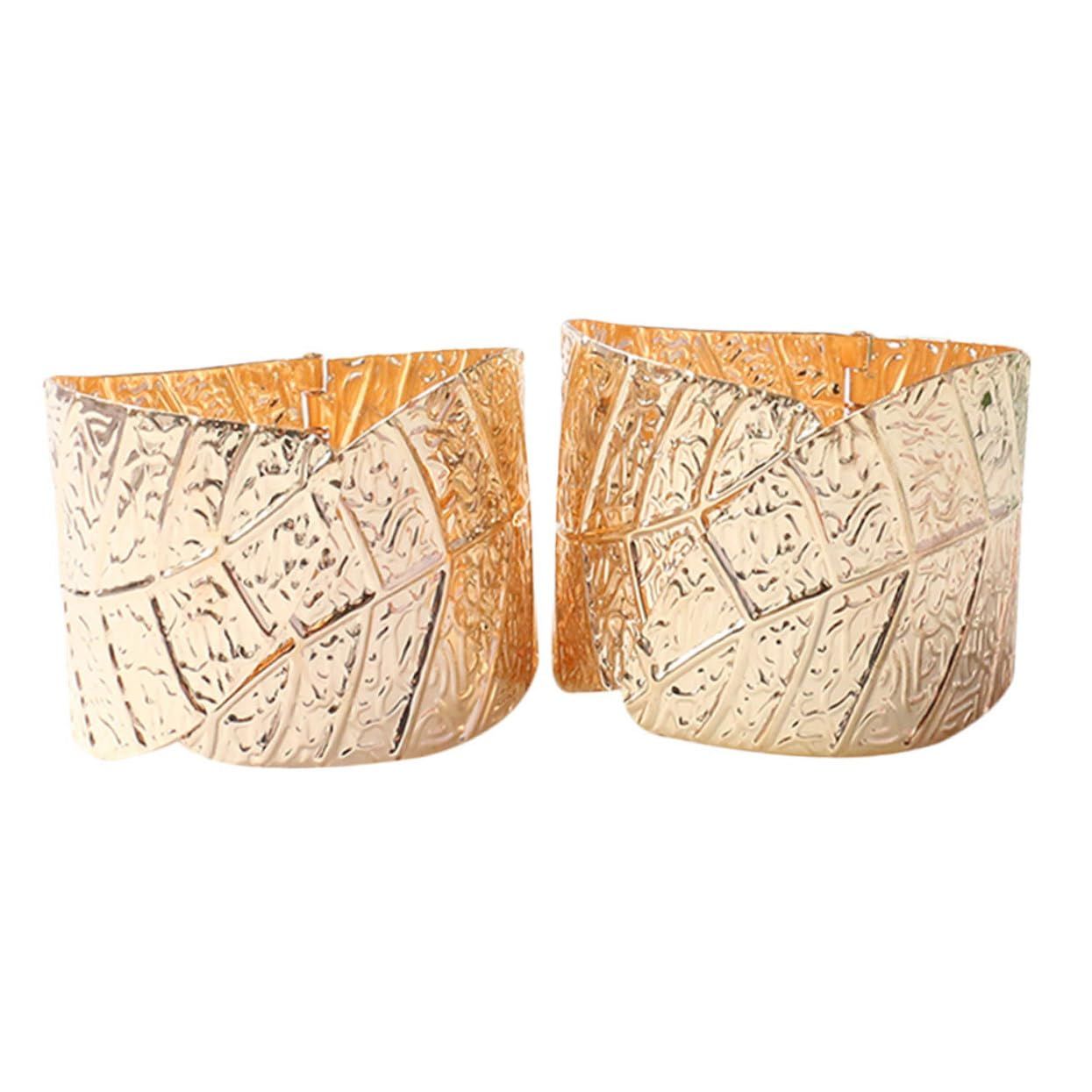 2pcs,Summer Fashion New Leaf Bracelet Wide Version Spring Opening Leaf Texture Bracelet Personalized Street Photography — image 3