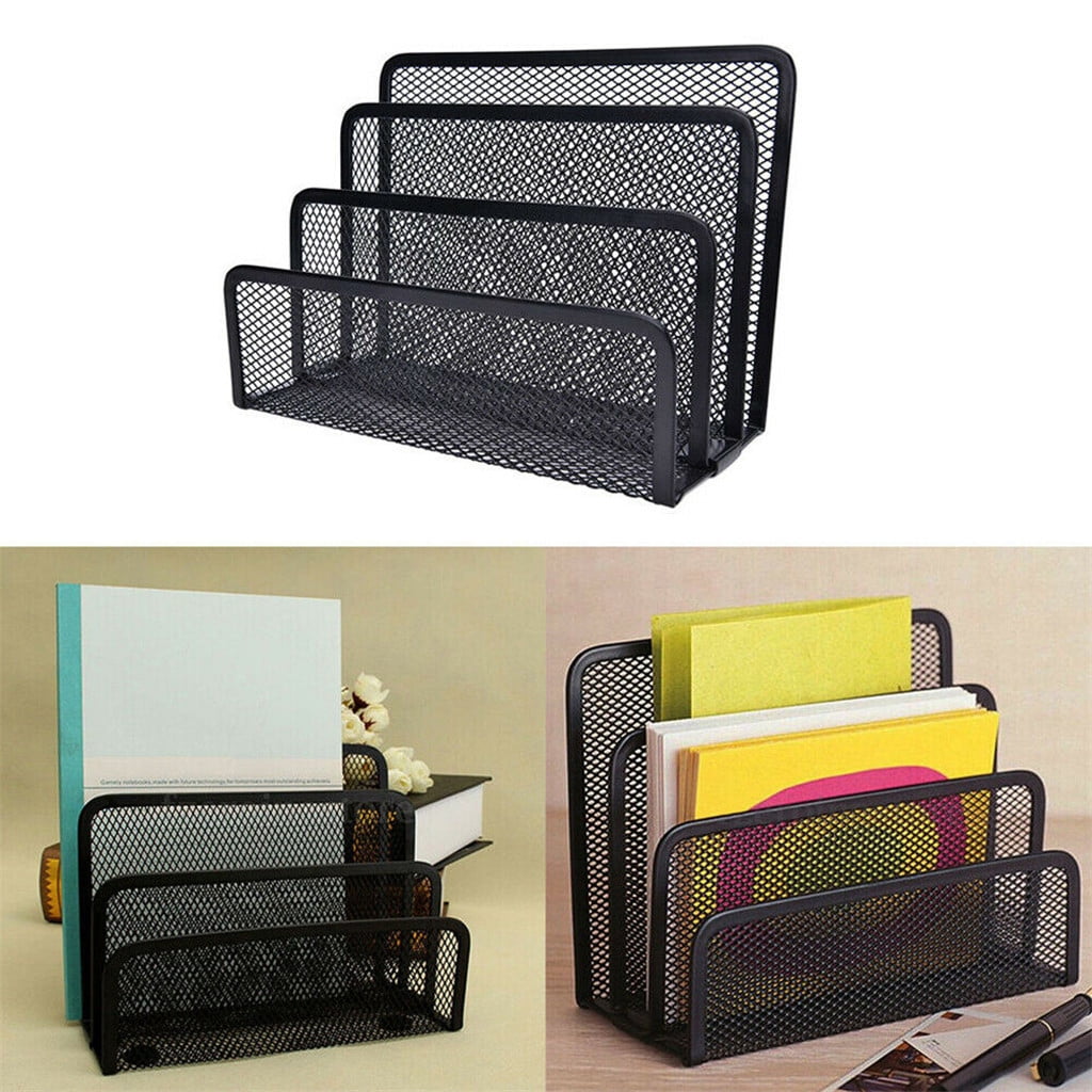 Mesh Desktop File Sorter Organizer, 5 Upright Section Bookshelf Organizer, Enduring File Sorter for Desk Home Office Classroom — image 2