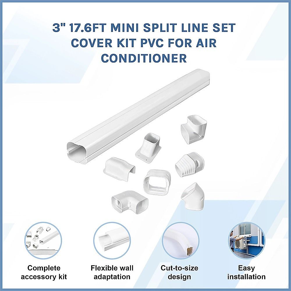 75mm 5.4m Mini Split Line Set Cover Kit PVC for Air Conditioner Installation โ image 5