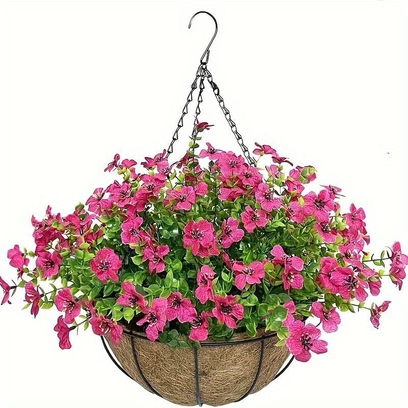 Hanging Artificial Flower Basket Yellow And Orange Blooms Home Decor Garden - Multi-color - Size 8 — image 6